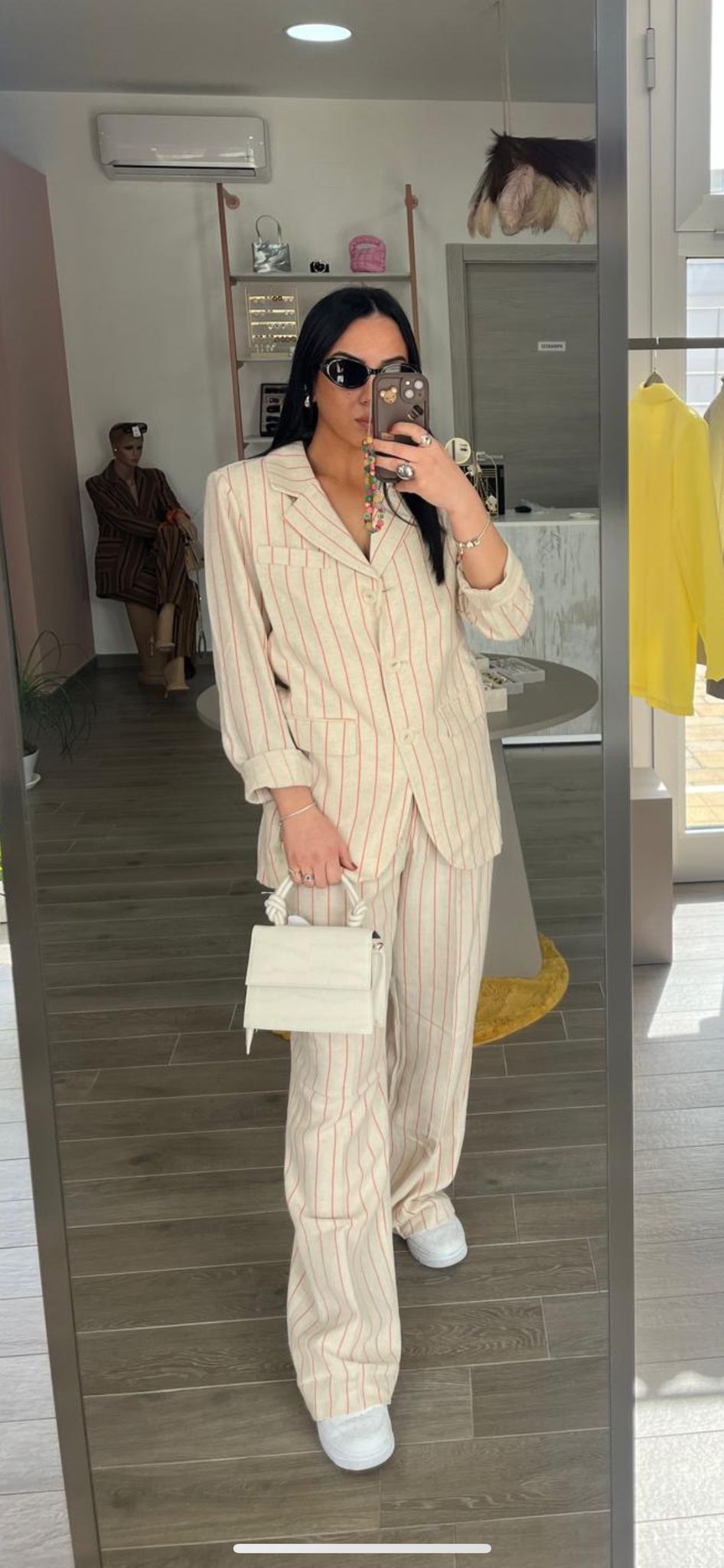 Coordinato in lino a righe
